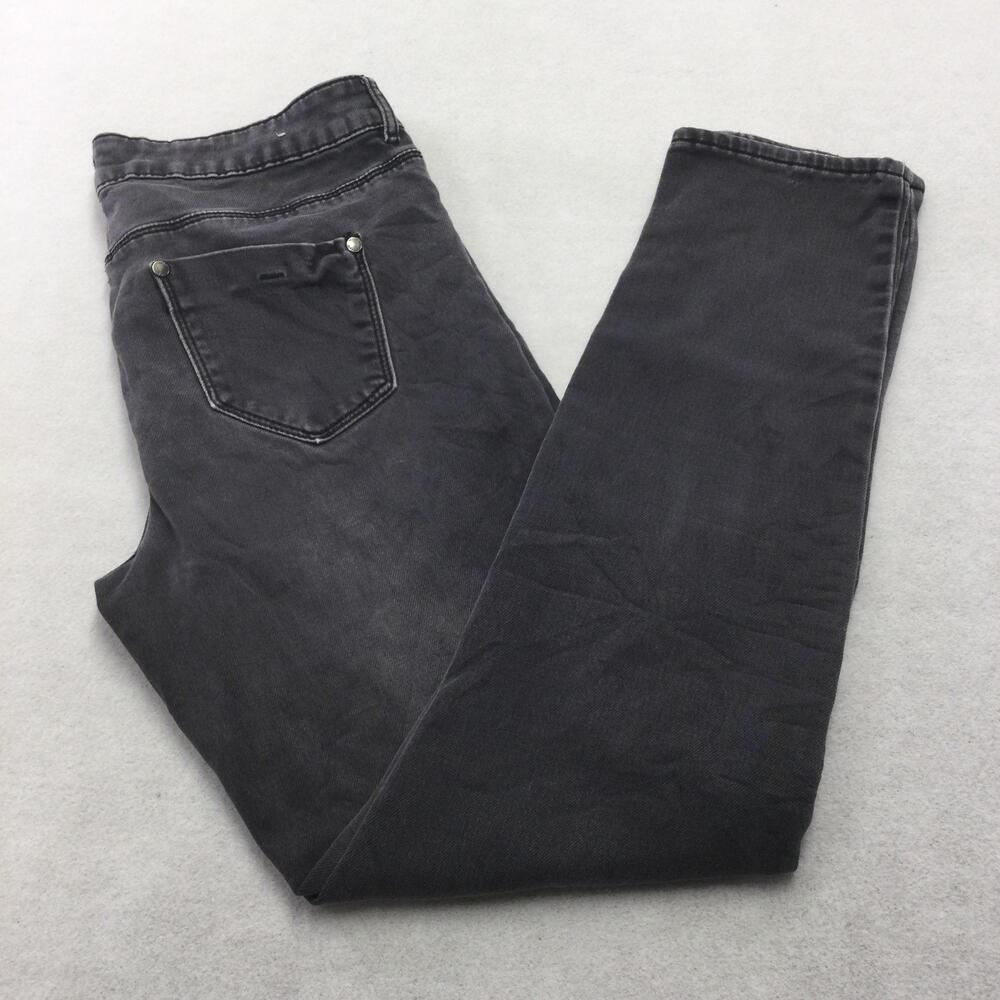 Buffalo Jeans Mens 35x31 Gray Charcoal Wash Slim Straight Denim Zip Fly Casual